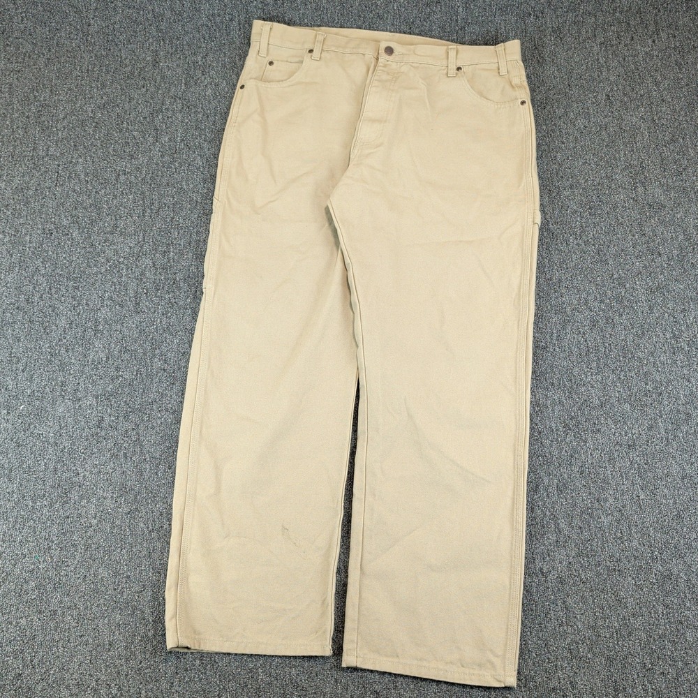 Dickies Mens Carpenter Pants 38x30 Tan Duck‎ Canvas Workwear Streetwear Skate